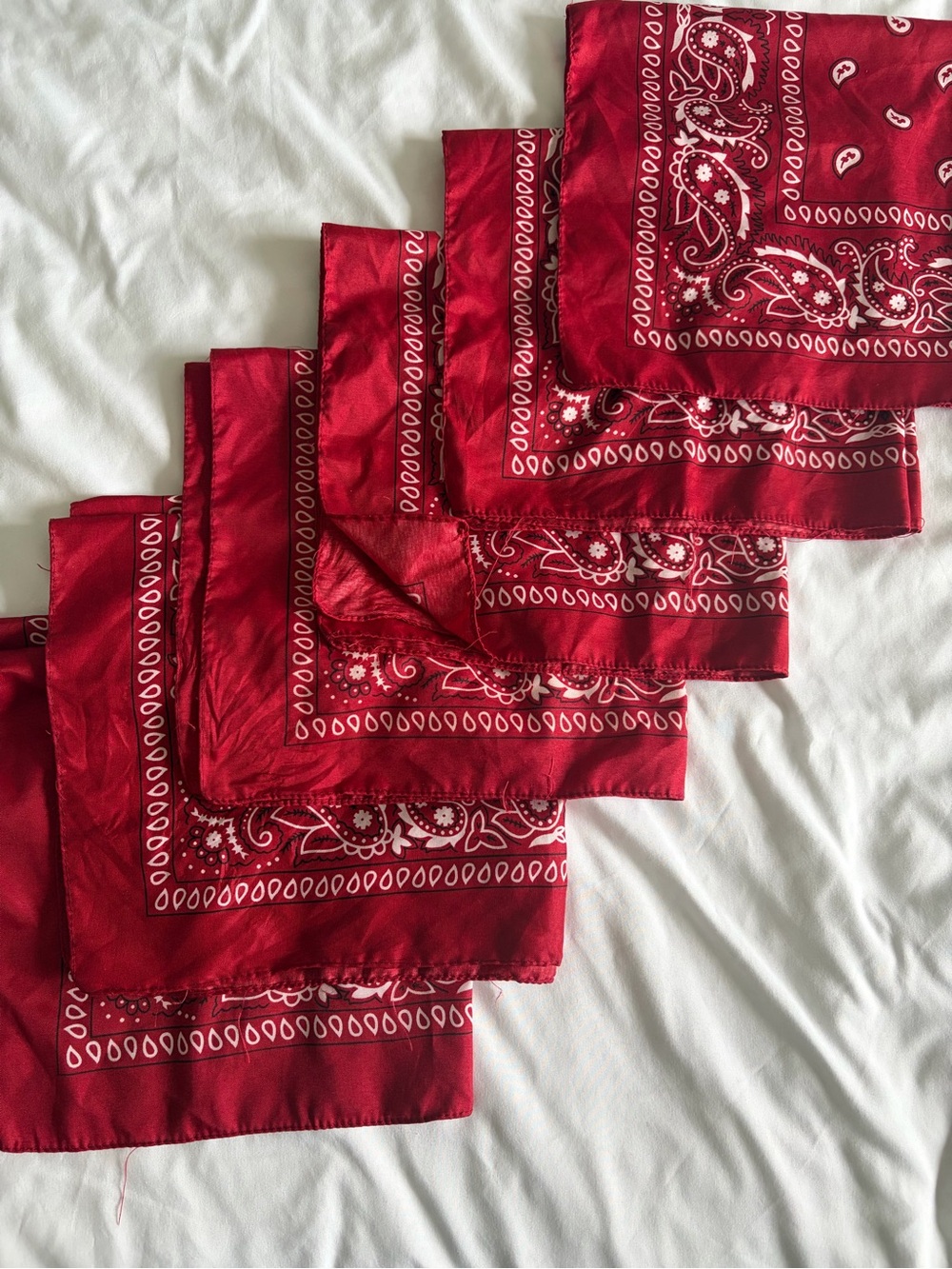 Classic Red Paisley Bandanas - Set